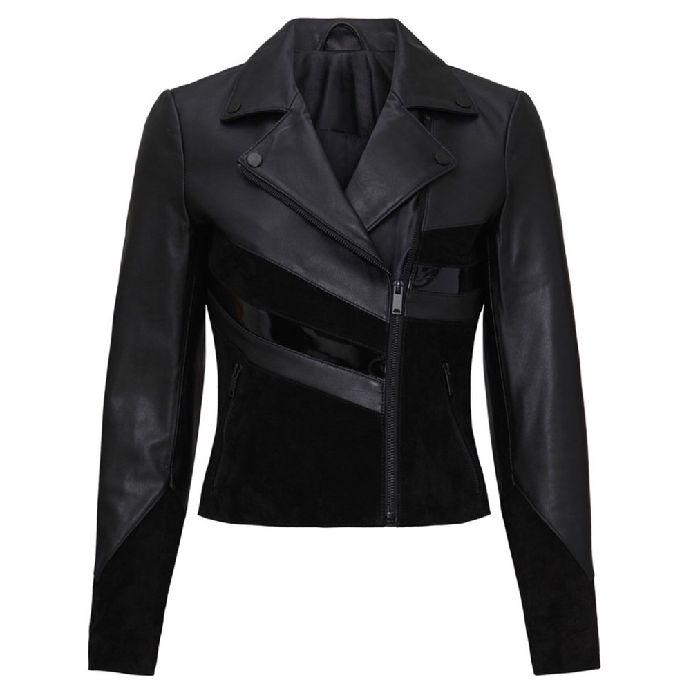 Slate & Willow Color Block Moto Jacket
